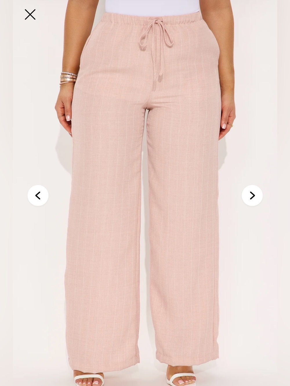 NWOT 🌸 Fashion Nova Blush Wide Leg Drawstring Pants